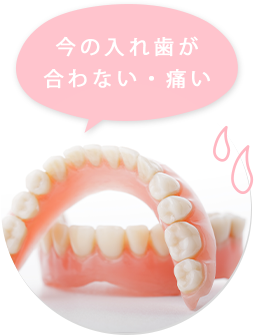 今の入れ歯が合わない・痛い